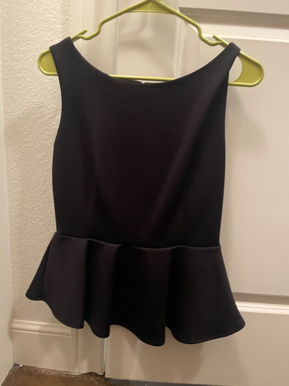 Bisou Bisou Black Peplum Tank Top